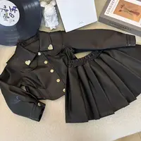 女童2025秋季小女孩韩版时髦机车服儿童皮衣外套百褶裙两件套
