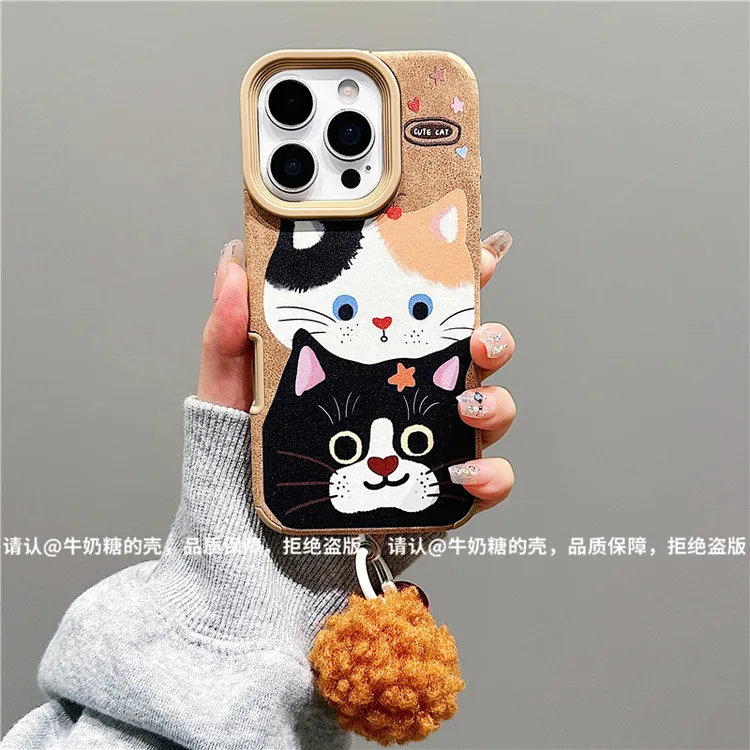 大孔翻毛皮适用苹果16/iPhone/华为荣耀/小米/手机壳Pura70防摔潮