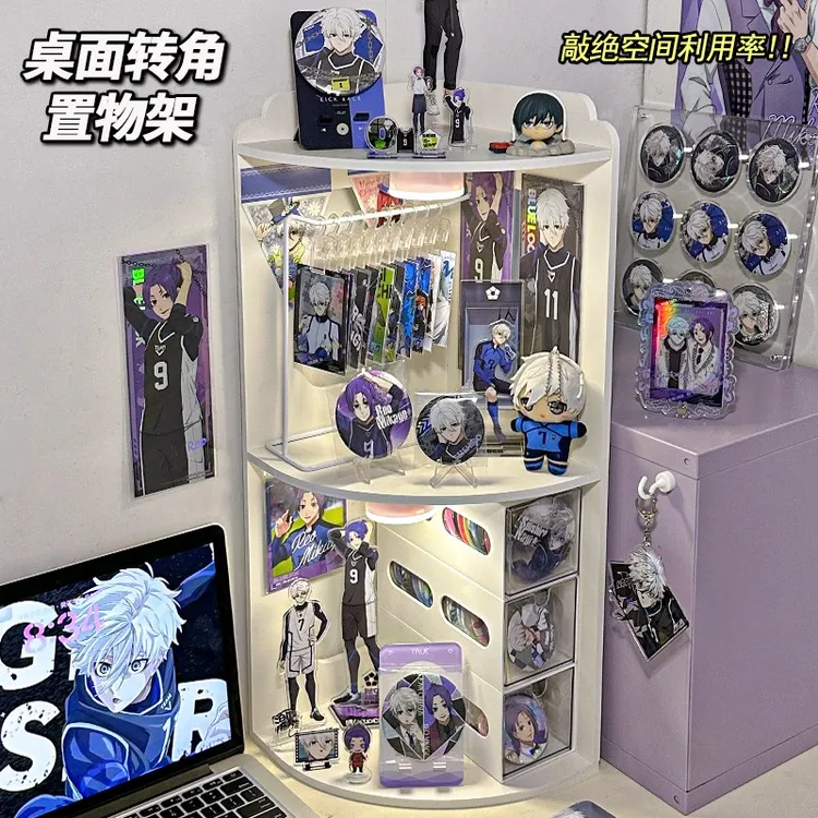 ins风谷子吧唧展示架痛柜桌面置物架新款大容量二次元周边收纳LX