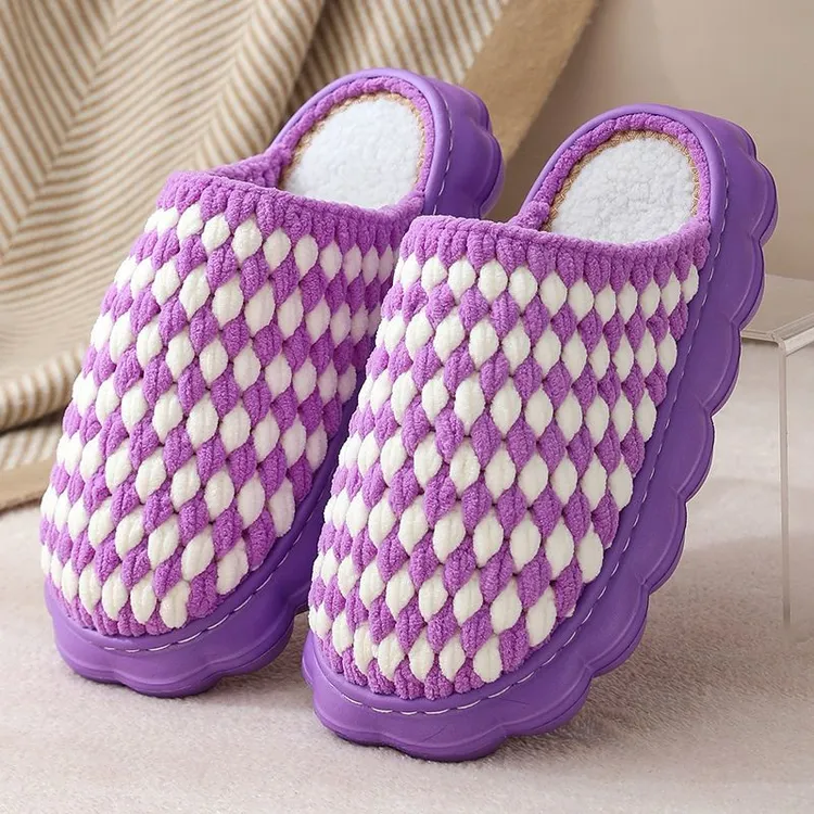臻鞋坊新款孺子牛云朵鞋底手工拖鞋冰条线钩织拖鞋毛线拖鞋成品