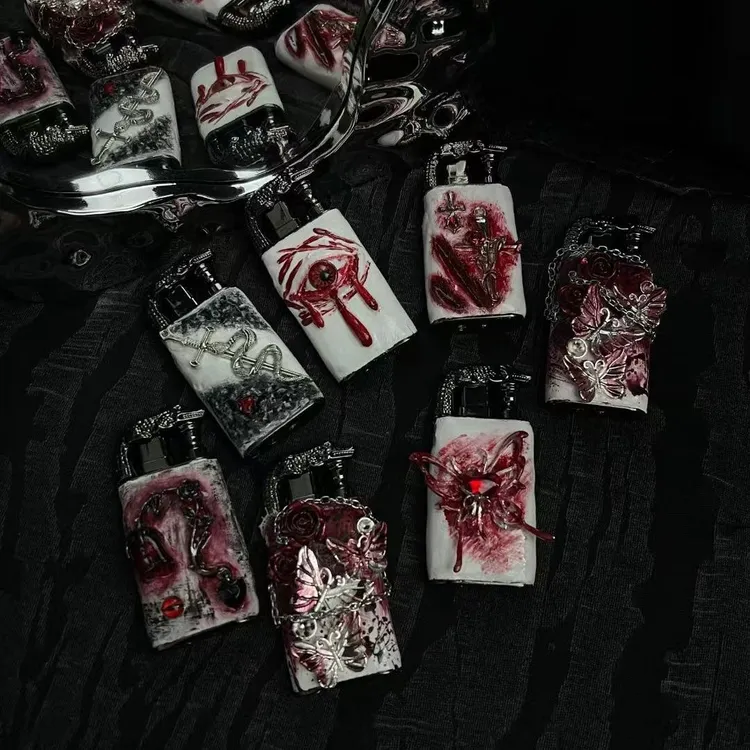 网红同款创意原创手作防风打火机金属直冲可充气高档送男朋友礼物