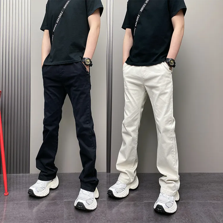 美式高街宽松哈伦直筒阔腿裤秋季新款男士休闲微喇牛仔裤时尚百搭