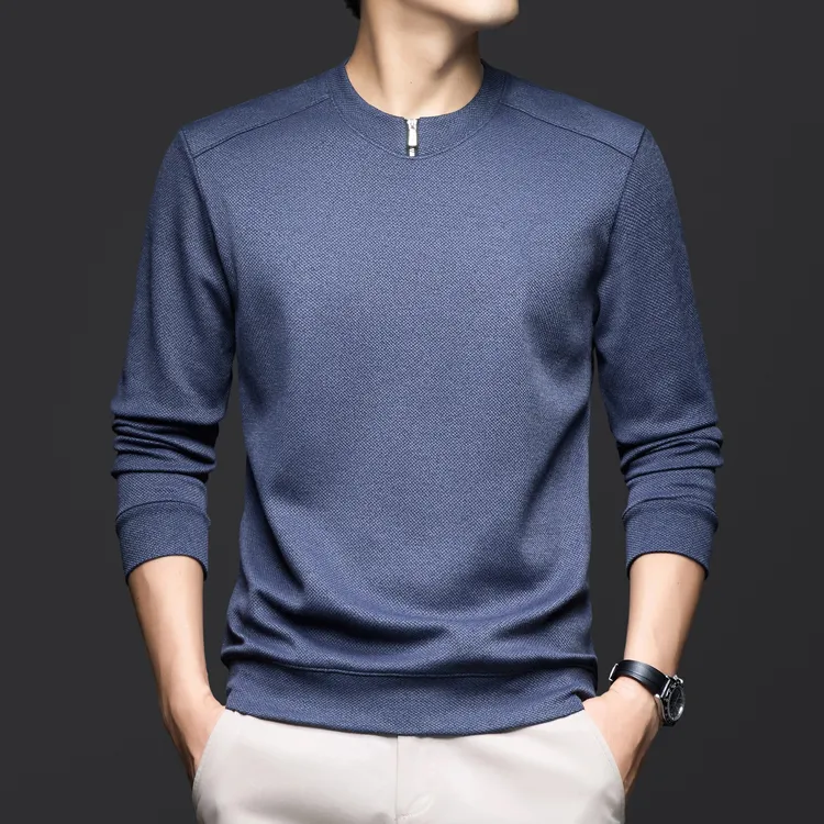 秋季新款男士卫衣棉轻奢潮流个性时尚百搭舒适透气休闲圆领上衣