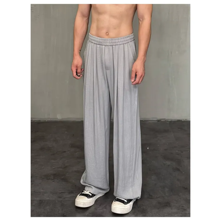 25亚麻裤男夏季薄款男士宽松长裤垂感冰丝西裤春夏中国风裤子棉麻