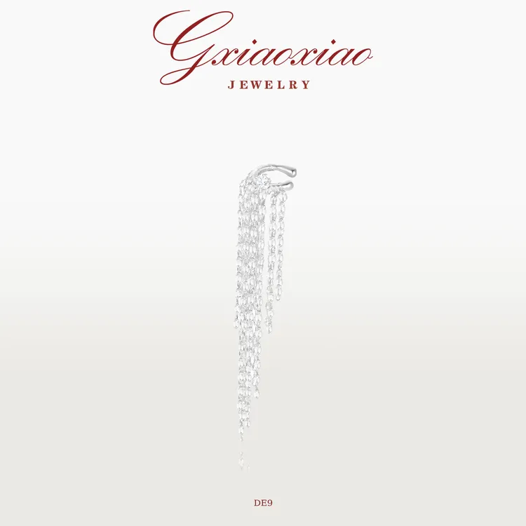 G XIAOXIAO 【星瀑之坠】气质高级个性百搭流苏耳夹 DE9新年礼物