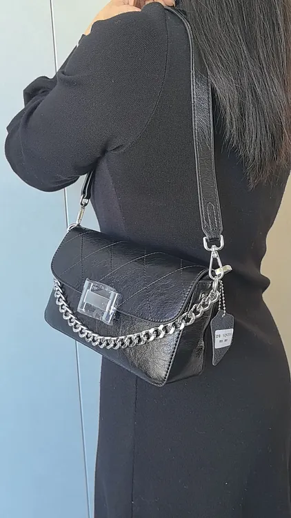 TONY&VINEY锁扣绣线单肩腋下轻奢风斜挎包网红洋气斜跨包菱格百搭