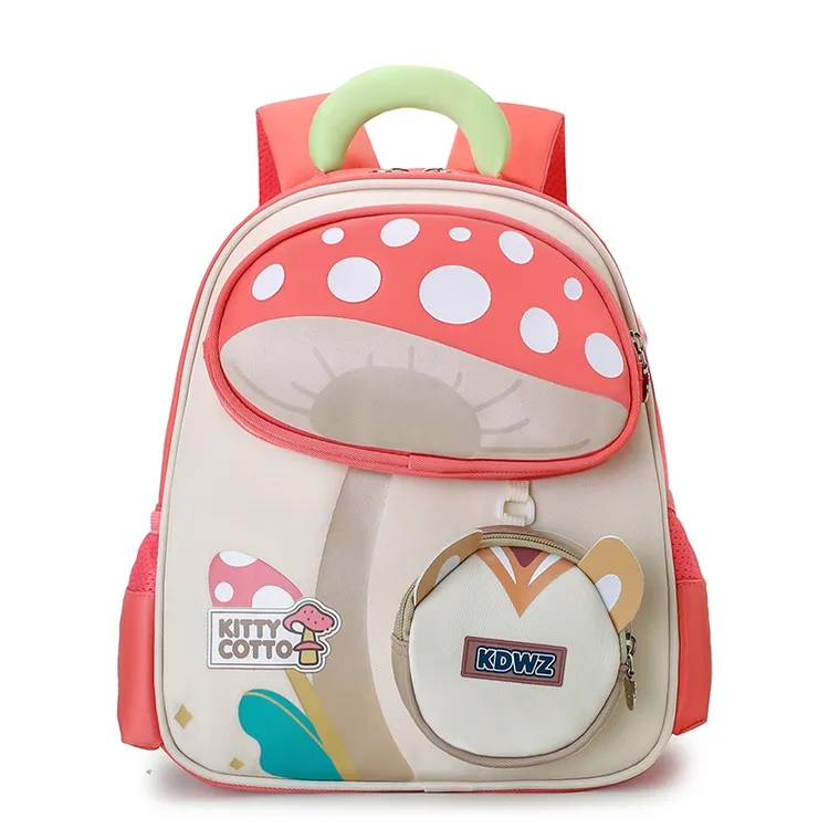 蘑菇小书包幼儿园背包男女孩3-6岁超萌迷你双肩背包儿童轻便书包5