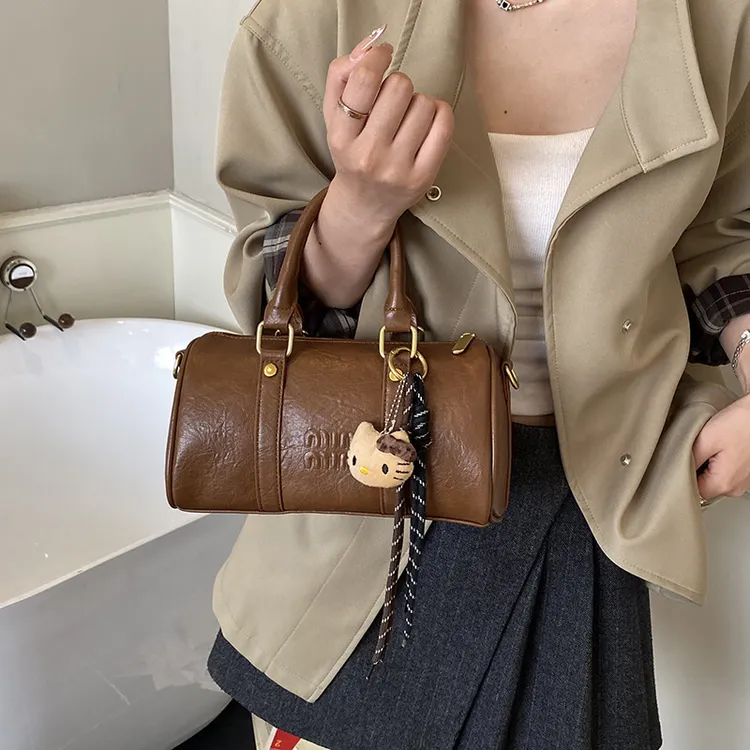 Shine拾光枕头包波士顿包女2025秋冬新款复古单肩包流行斜挎包A18