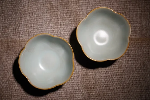 晓芳窑早期汝窑天青开片梅花杯主人杯茶杯对杯双杯