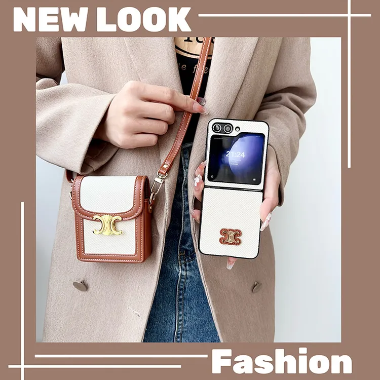 适用三星GalxyZFlip6/5/4/3手机壳华为Pocket2手机包折叠屏斜挎女