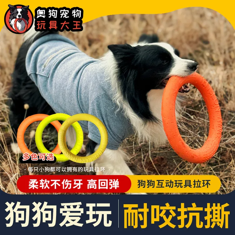 狗狗玩具宠物拉力环磨牙洁齿玩具大型犬边牧拉布拉多互动训练玩具