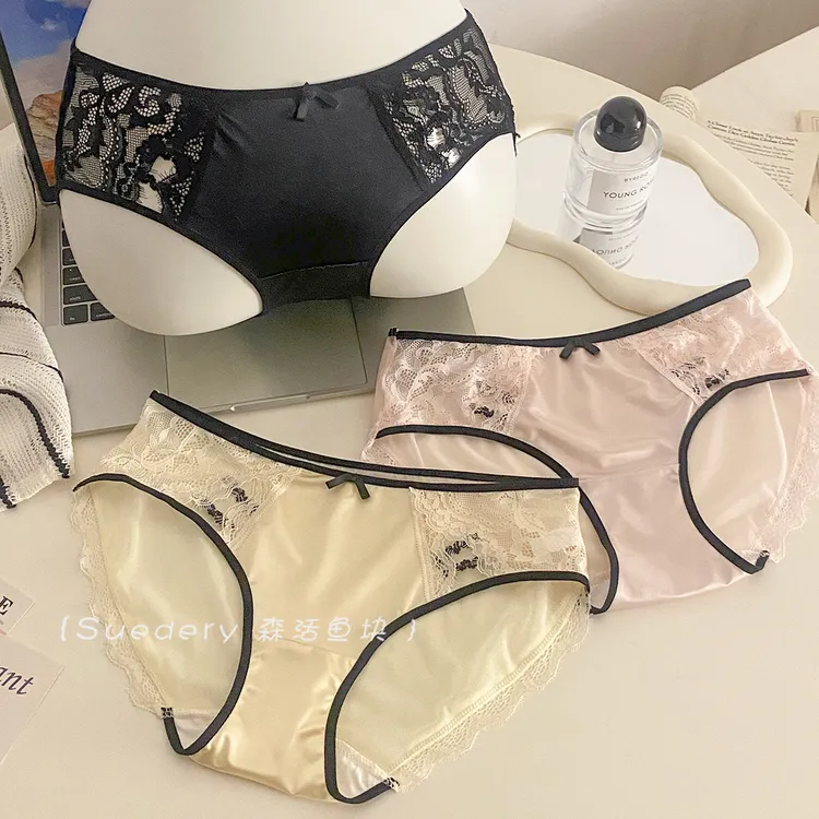 浪漫繁花~纯欲甜美性感清透蕾丝网纱镂空睫毛内裤女
