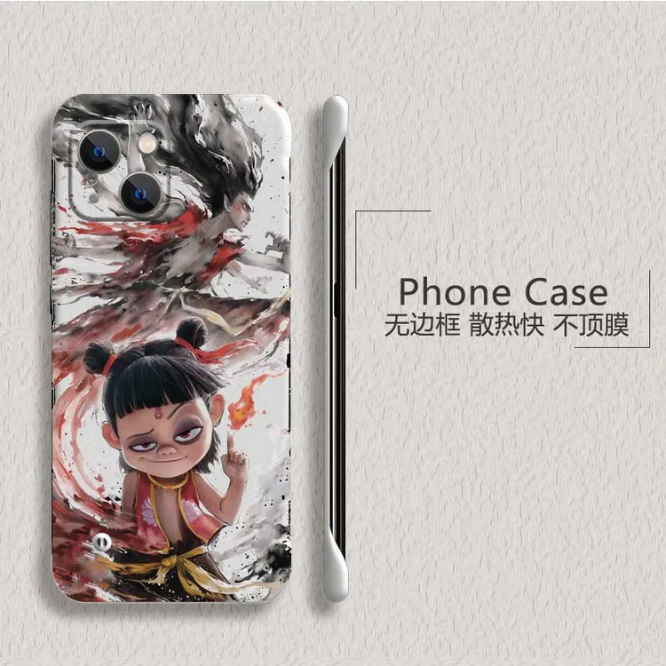 哪吒闹海适用苹果15手机壳iPhone14无边框13promax散热12mini新款