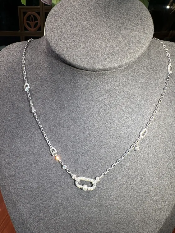 18k金钻石回型万能链