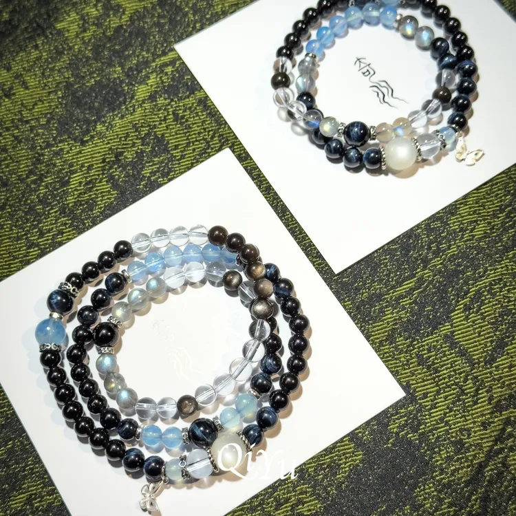 925银手链 女生手串珠子轻奢小众精致多圈时尚叠戴送闺蜜生日礼物