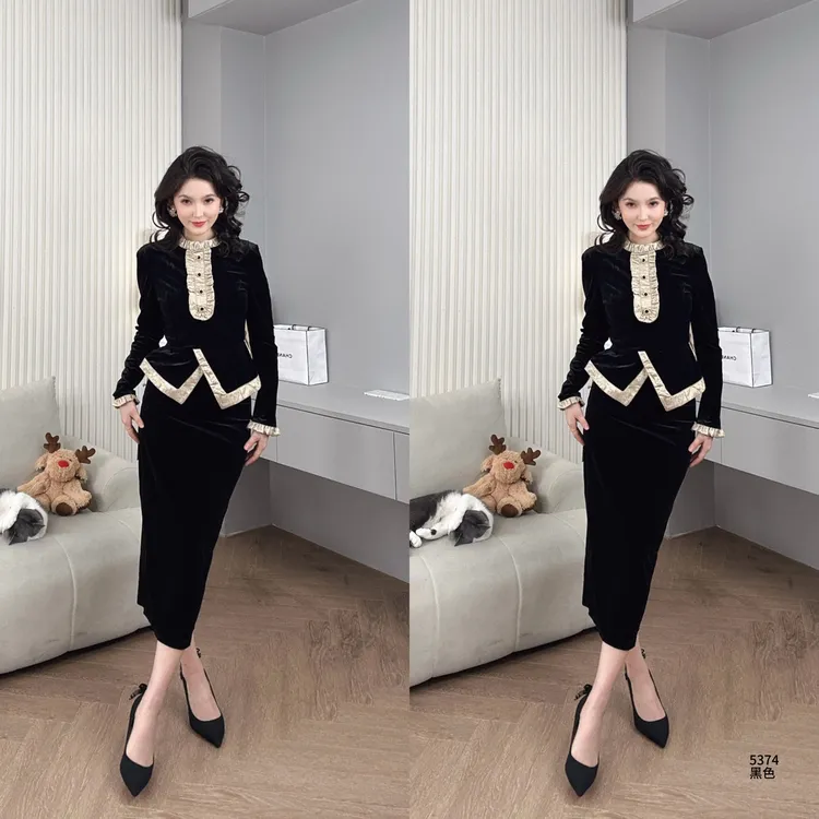 高端名媛小香风套装女新款高级感穿搭一整套包臀裙两件套YF5374