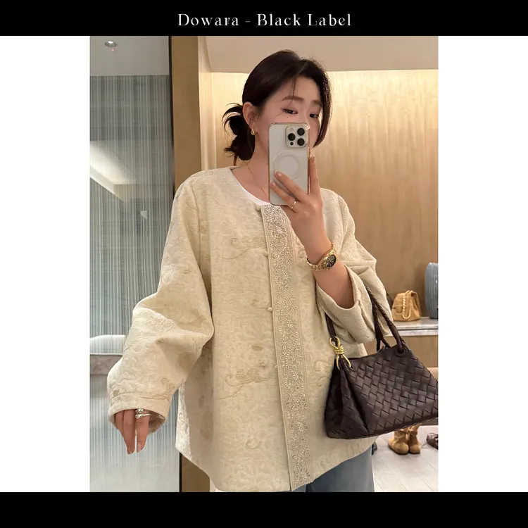 大婉酱黑标【浮华静谧】重工提花高级新中式外套气质国风小香9931D 