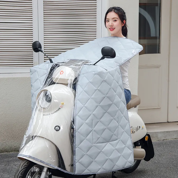 电动车挡风被斗篷新款四季通用中厚双面防水电瓶车摩托冬季挡风罩