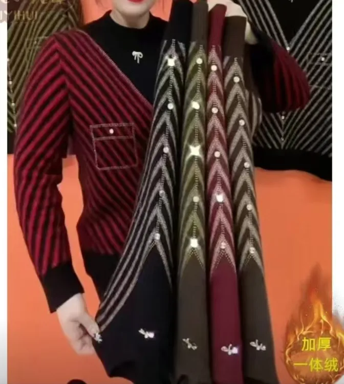 冬季新款加厚保暖百搭毛衣打底衫气质弹力奶奶妈妈装衣服