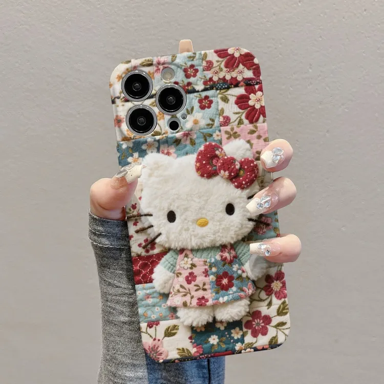 碎花kitty适用iPhone17promax手机壳16华为opp荣耀vivo小米菲林壳