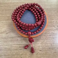 含辰砂工艺品卡6mm 绕手四圈配雕刻小象纳福牌多圈手链