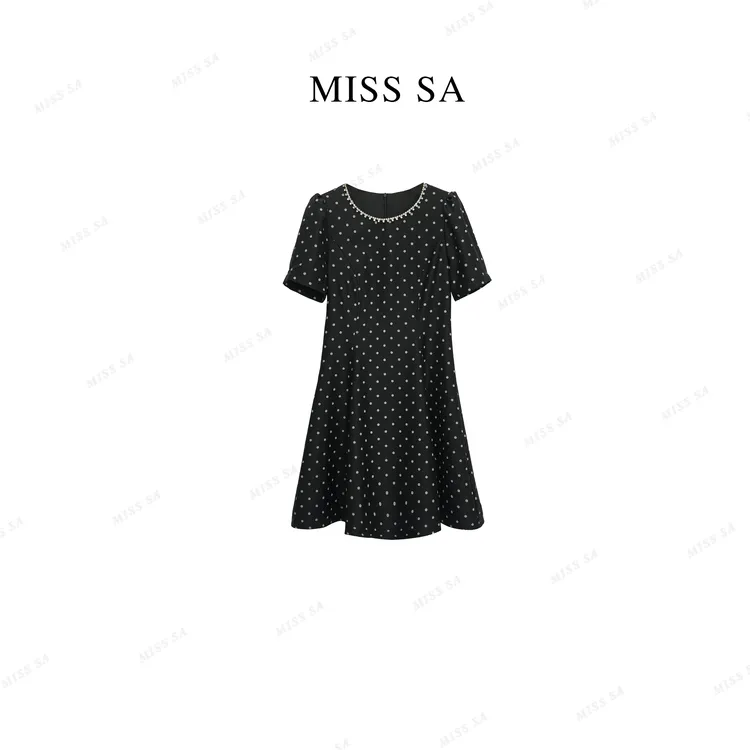 MISS SA 夏季新款经典时髦波点显瘦遮肉连衣裙25038551