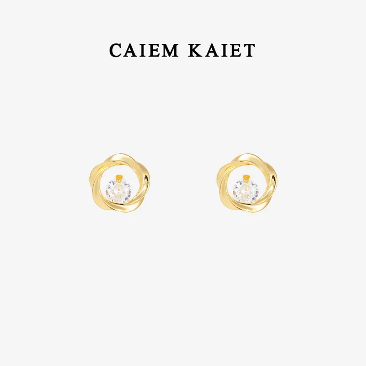 CAIEM KAIET 足银耳饰 S999纯银莫比乌斯环耳钉女轻奢高级感耳环
