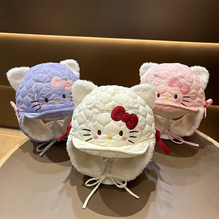 宝宝帽子秋冬季保暖加厚护耳帽女儿童可爱出游防风雷锋帽毛绒帽韩