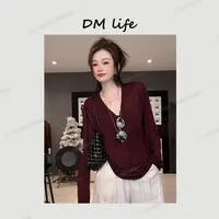 DMlife【雪花V领】高级感T恤防晒罩衫女夏季薄款透气V领T恤