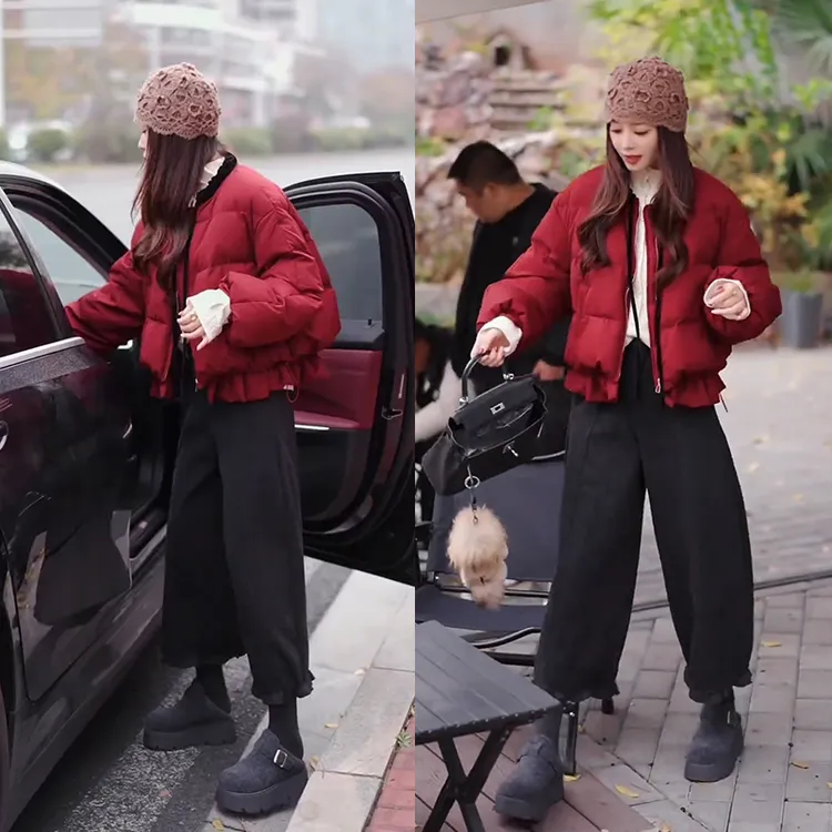 初春一整套2025年新款过年穿搭气质百搭棉服高腰休闲裤两件套装