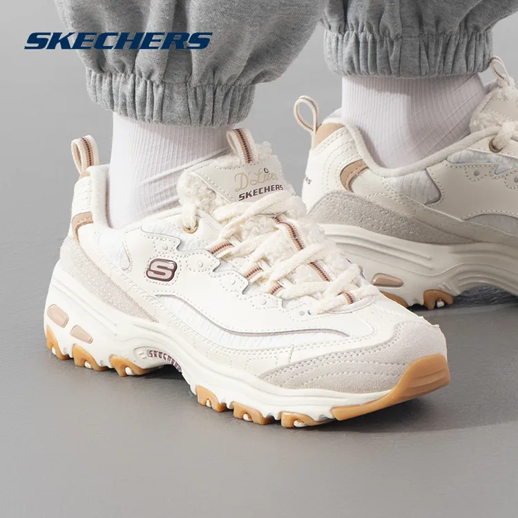 【暖感毛绒】斯凯奇女鞋加绒熊猫鞋新款休闲鞋缓震时尚老爹运动鞋