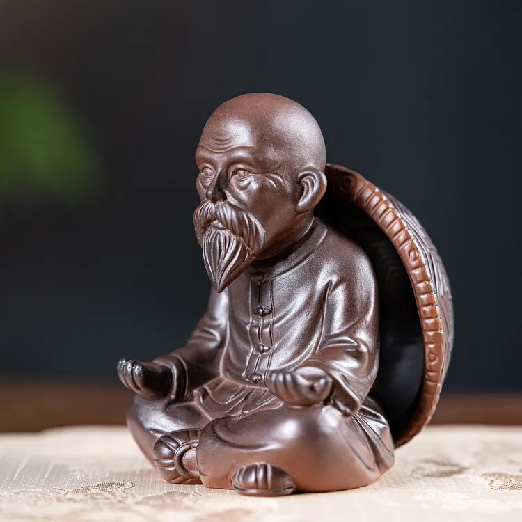 创意紫陶功夫茶具茶漏茶滤一体仙人茶宠家用茶叶过滤网茶玩摆件