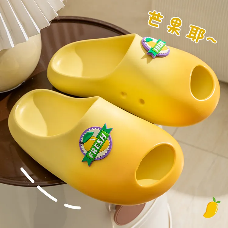欢享家x芒果拖鞋EVA防滑踩屎感情侣室内居家外穿软底防臭夏季厚底