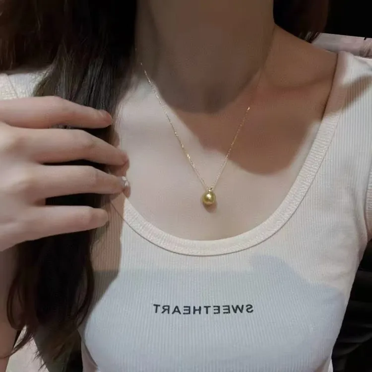 福利款~金珠戴妃吊坠~珍珠点为11-12mm配s925o子链