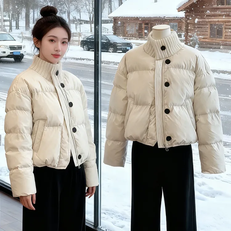 2025小个子针织立领服外套女冬季新款高级感面包服时尚手塞衣