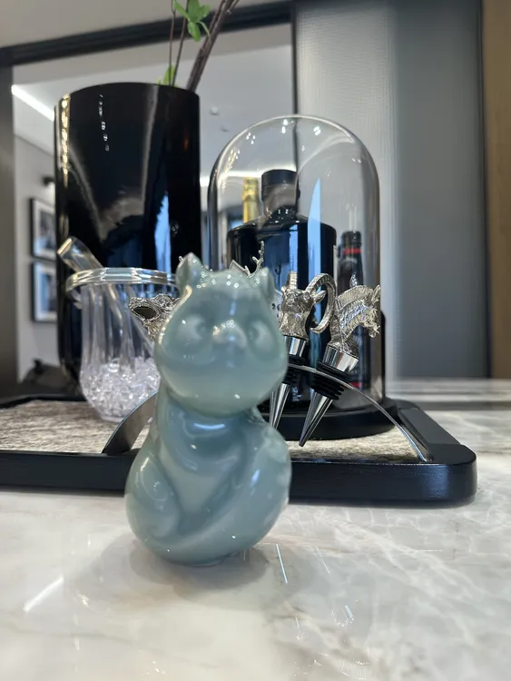 十二生肖新家装饰柜电视柜书房必备天青色钧瓷瓷器饰品摆件简约风