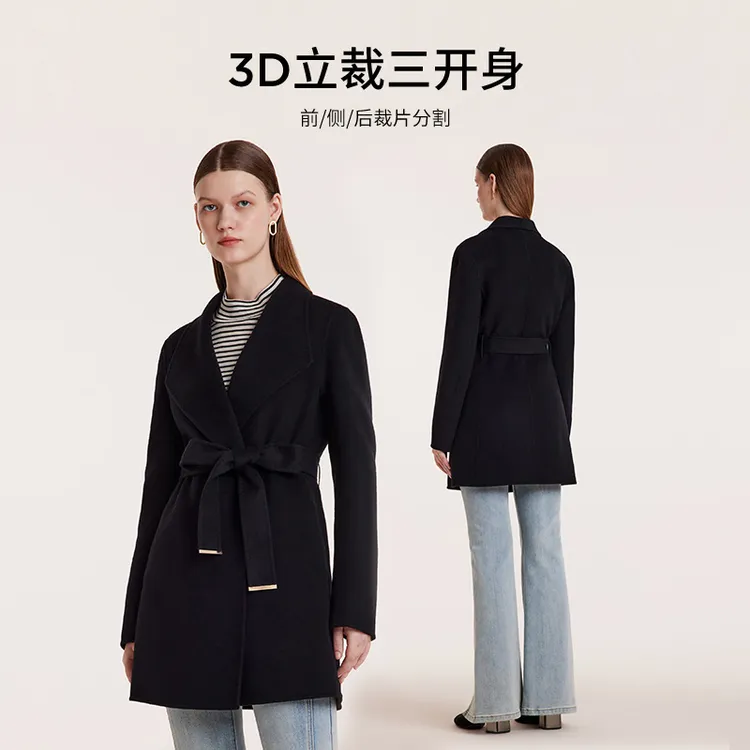 歌莉娅 冬季新品 显瘦羊毛大衣 1B9C6E890