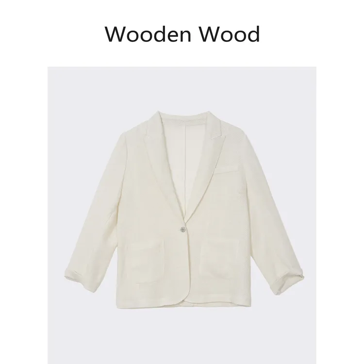 Wooden Wood“追光者”金葱丝亚麻夏老钱风轻奢西装W26CS153