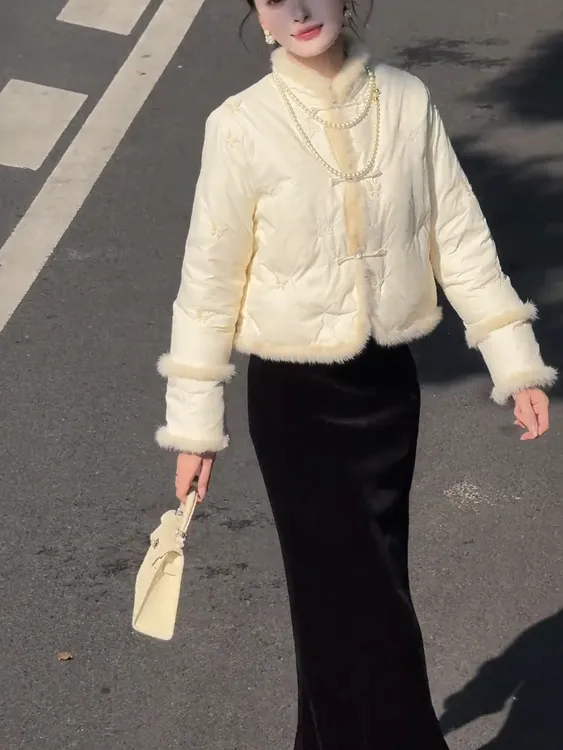 高级感新中式国风套装2025年冬季新款今年流行爆款复古棉服半身裙