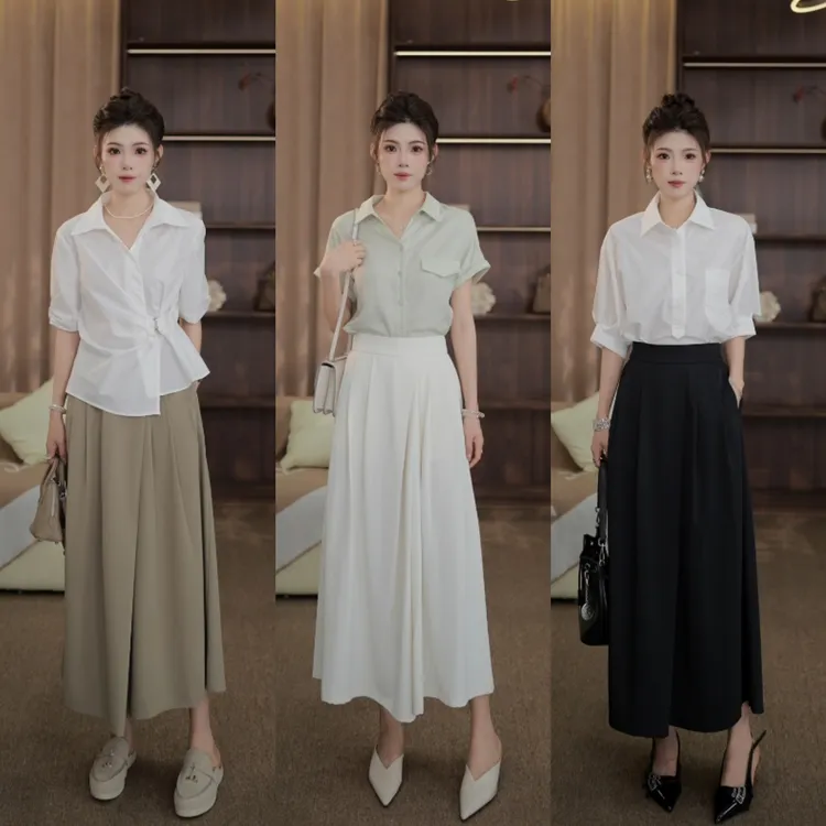 TITI定制【兜兜转转】轻奢气质高腰宽松显瘦慵懒休闲阔裤TZ1717420