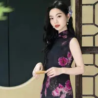 9233-高档旗袍2025复古文艺减龄修身显白日常款旗袍125CM