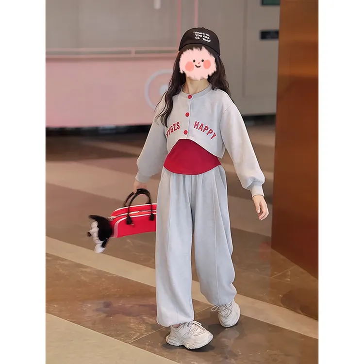 女童秋装套装2025新款儿童运动大童春秋款百搭女孩秋季休闲两件套