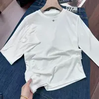 飞飞家 小银片水溶T~手感巨软巨好穿 百搭百配的正肩上衣Y7937白