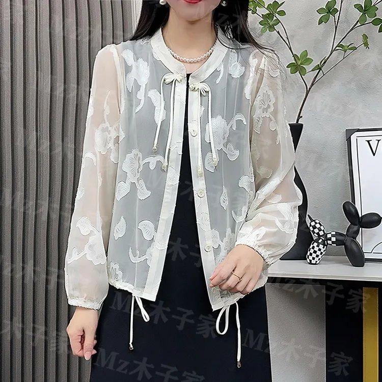 大码夏季薄款新中式国风短外套女爆款2025新款外披搭百搭防晒上衣