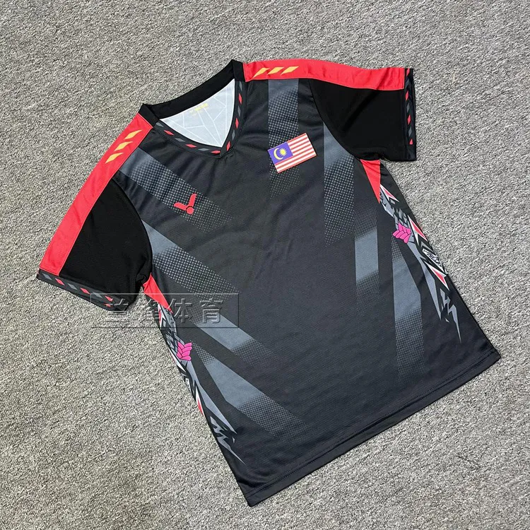 新款羽毛球服男款李梓嘉龙头大赛服速干短袖T桖上衣无袖定制印字