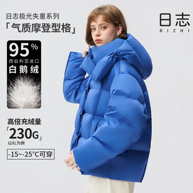 日志【极光失重系列】短款可脱卸帽磁吸扣冬款羽绒服鹅绒服AD54Y011