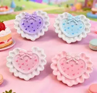 小雨定制【爱心盘子】仿真食玩diy树脂配件手机饰品
