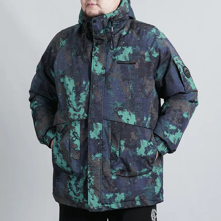 LIUGEJIA/六个加冬季加肥加大中长男士迷彩棉衣棉袄外套YDJJ-2562