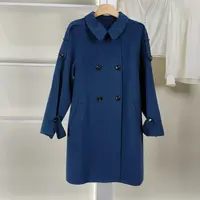 麦迪尚品【遥】5090856 绵羊毛中长款毛呢外套秋冬女装商场同款