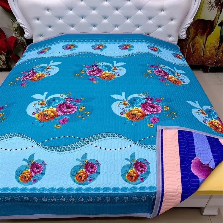 【苹果银杏叶床盖】2米×2.3米三层夹棉双面四季通用防滑炕盖